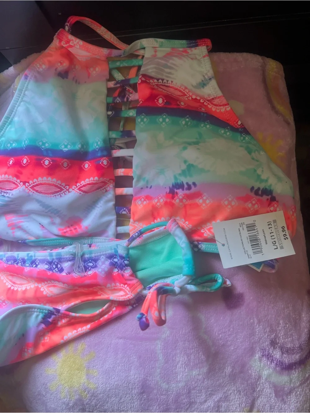 Colorful Tie-Dye Ladder-Back 2 piece Bikini( NWT) Large